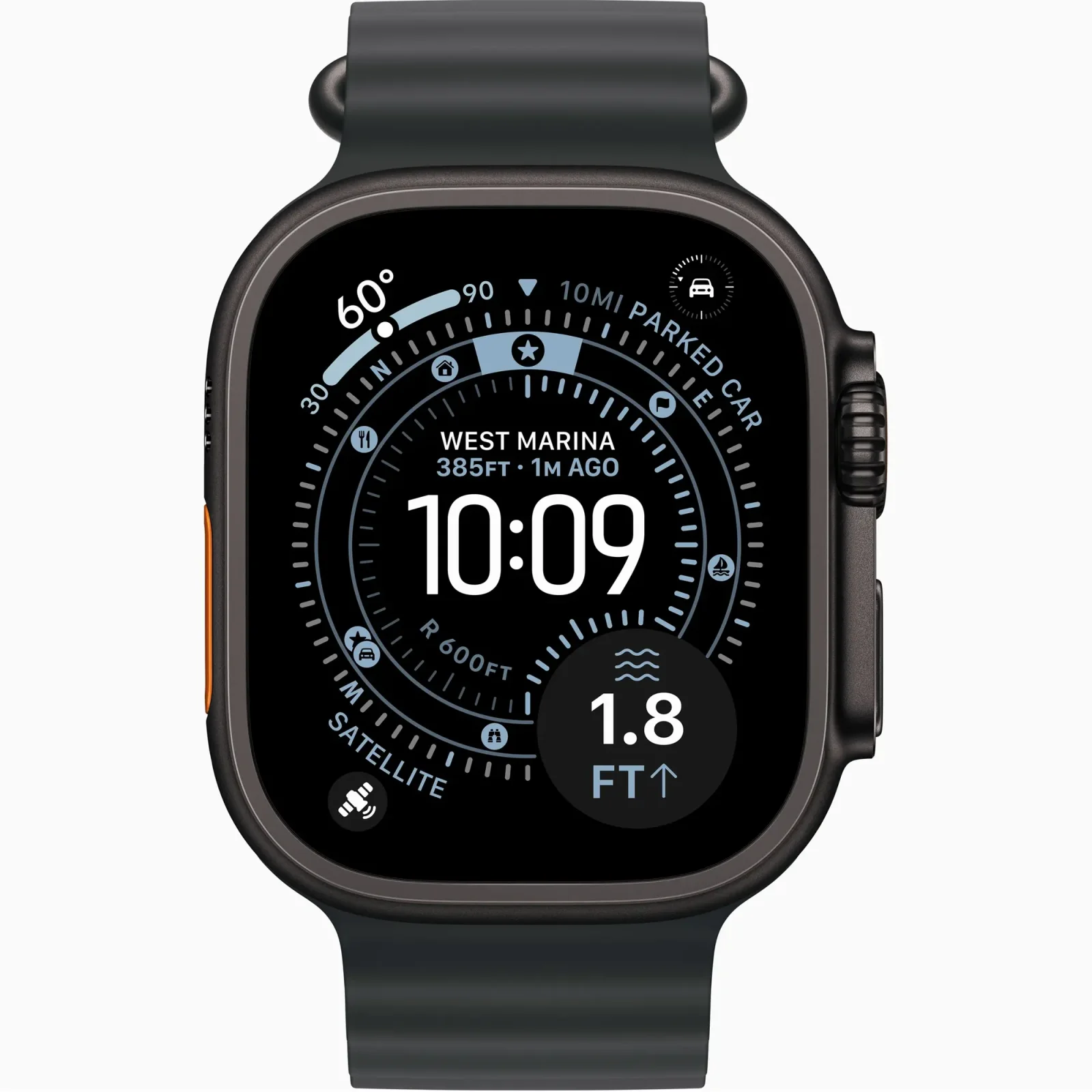 Смарт-годинник Apple Watch Ultra 3 GPS + Cellular 49mm Black Titanium Case with Black Ocean Band (MF0J4)