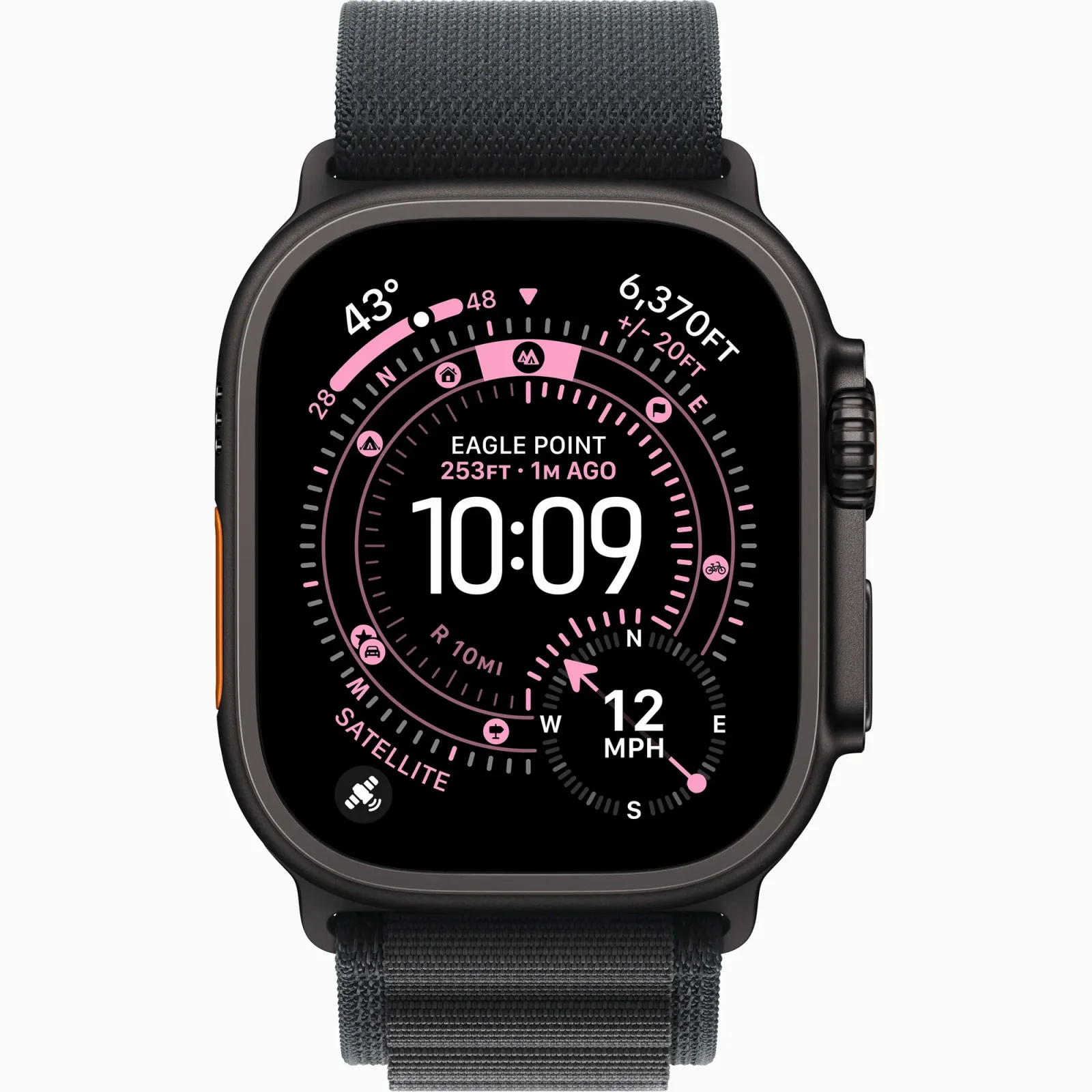 Смарт-годинник Apple Watch Ultra 3 GPS + Cellular 49mm Black Titanium Case with Black Alpine Loop Large (MF0X4)