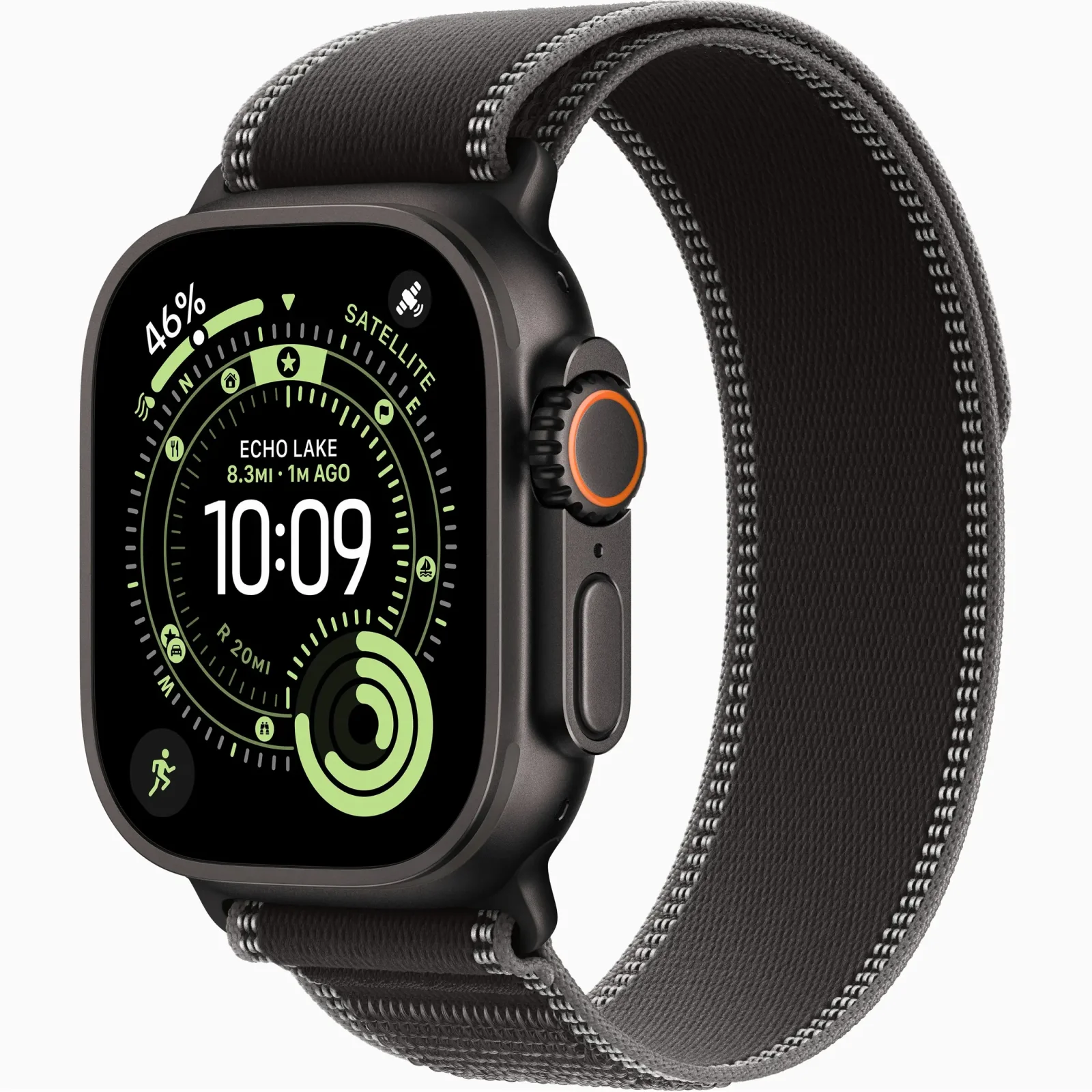 Смарт-часы Apple Watch Ultra 3 GPS + Cellular 49mm Black Titanium Case with Black/Charcoal Trail Loop S/M (MF1D4)