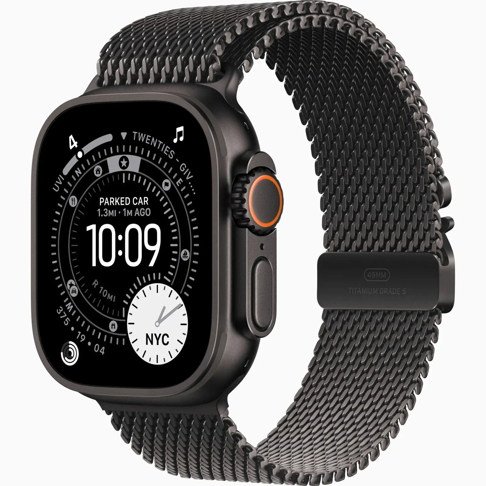 Смарт-годинник Apple Watch Ultra 3 GPS + Cellular 49mm Black Titanium Case with Black Titanium Milanese Loop Small (MF1N4)