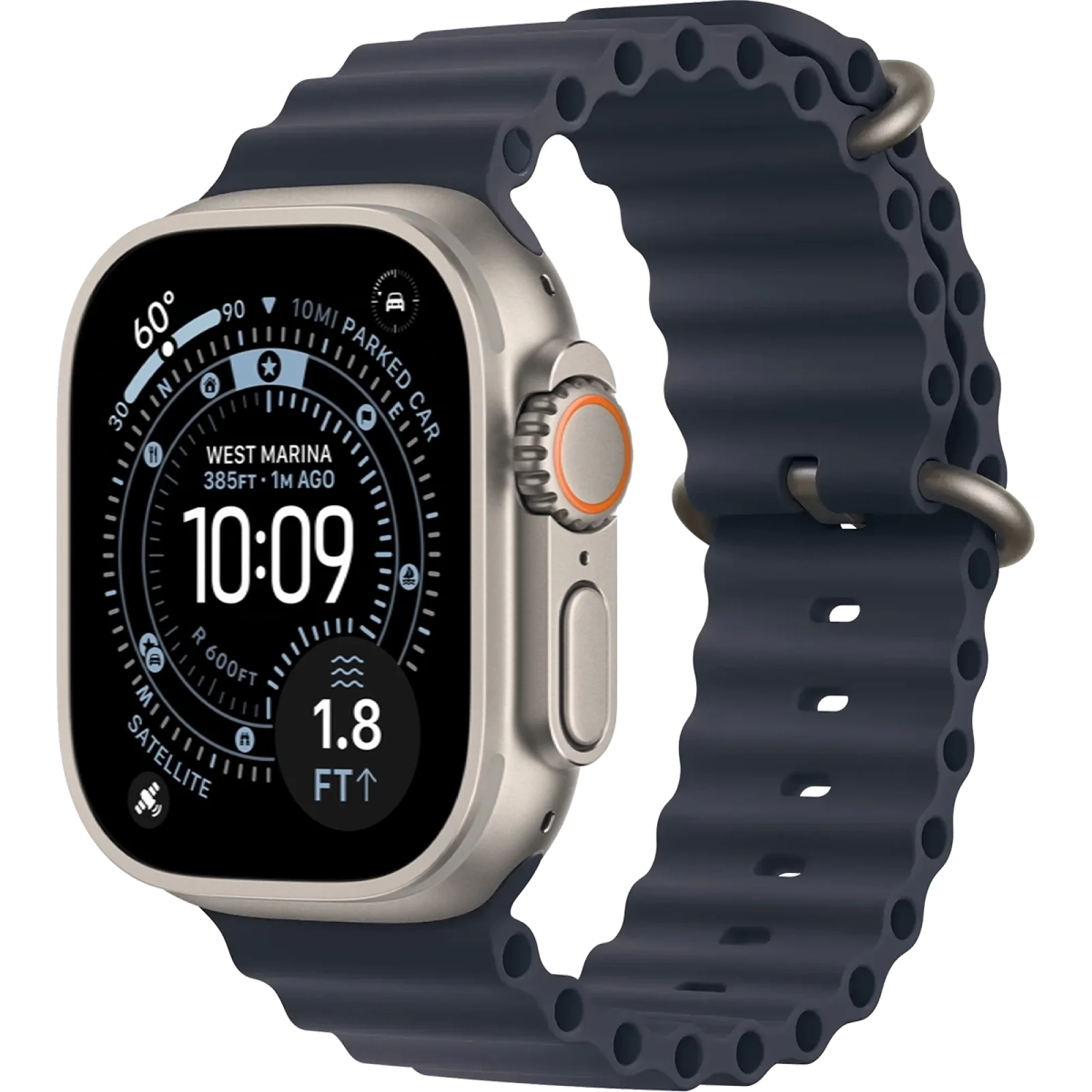 Смарт-часы Apple Watch Ultra 3 GPS + Cellular 49mm Natural Titanium Case with Navy Ocean Band (MF1V4, MXTH3)