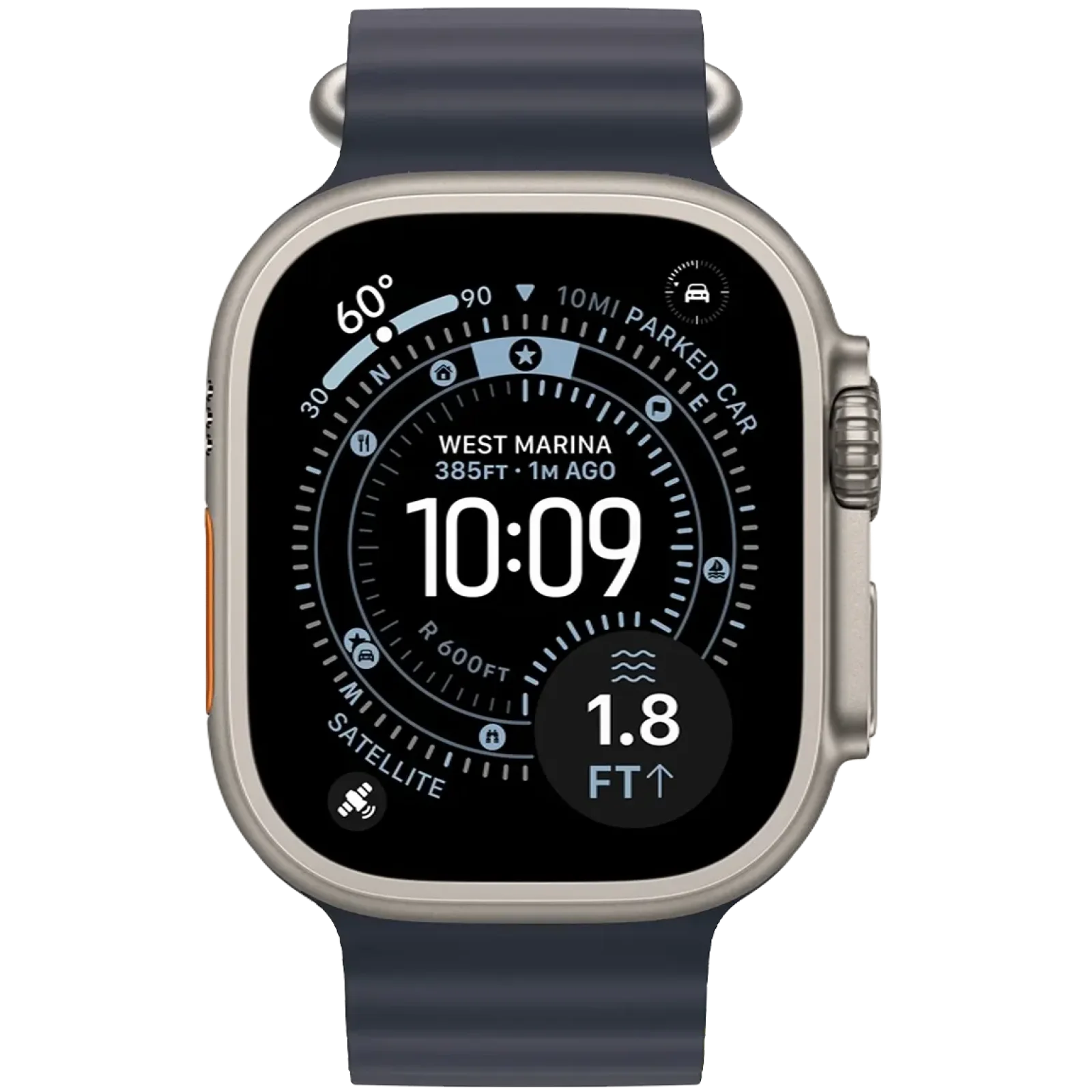 Смарт-часы Apple Watch Ultra 3 GPS + Cellular 49mm Natural Titanium Case with Navy Ocean Band (MF1V4, MXTH3)