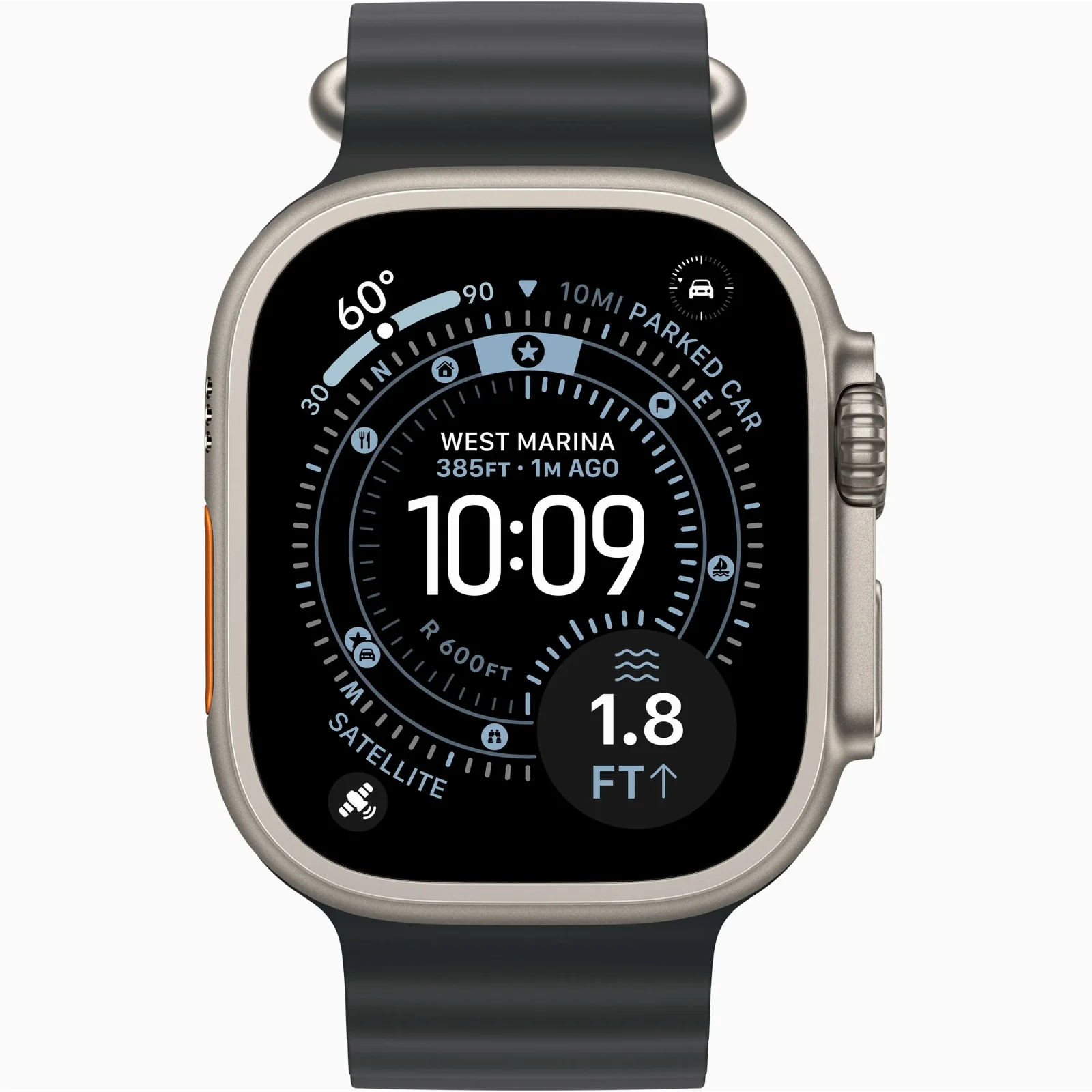 Смарт-часы Apple Watch Ultra 3 GPS + Cellular 49mm Natural Titanium Case with Black Ocean Band (MF1V4, MXTL3)