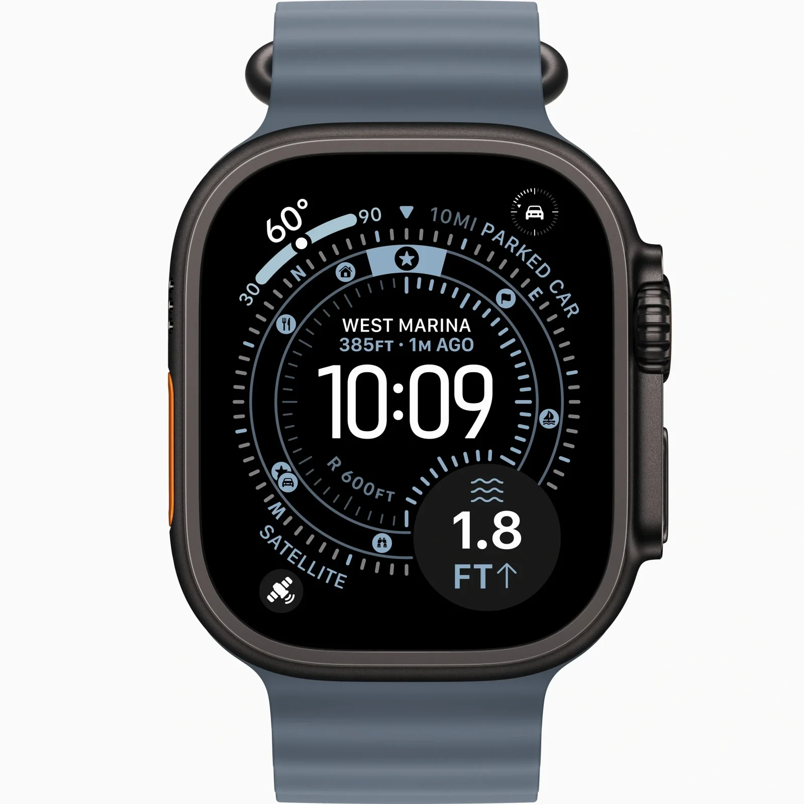 Смарт-годинник Apple Watch Ultra 3 GPS + Cellular 49mm Black Titanium Case with Anchor Blue Ocean Band (MF254, MGCJ4)