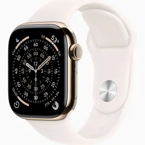 Смарт-часы Apple Watch Series 11 GPS + Cellular 42mm Gold Titanium Case with Light Blush Sport Band M/L (MF8X4)