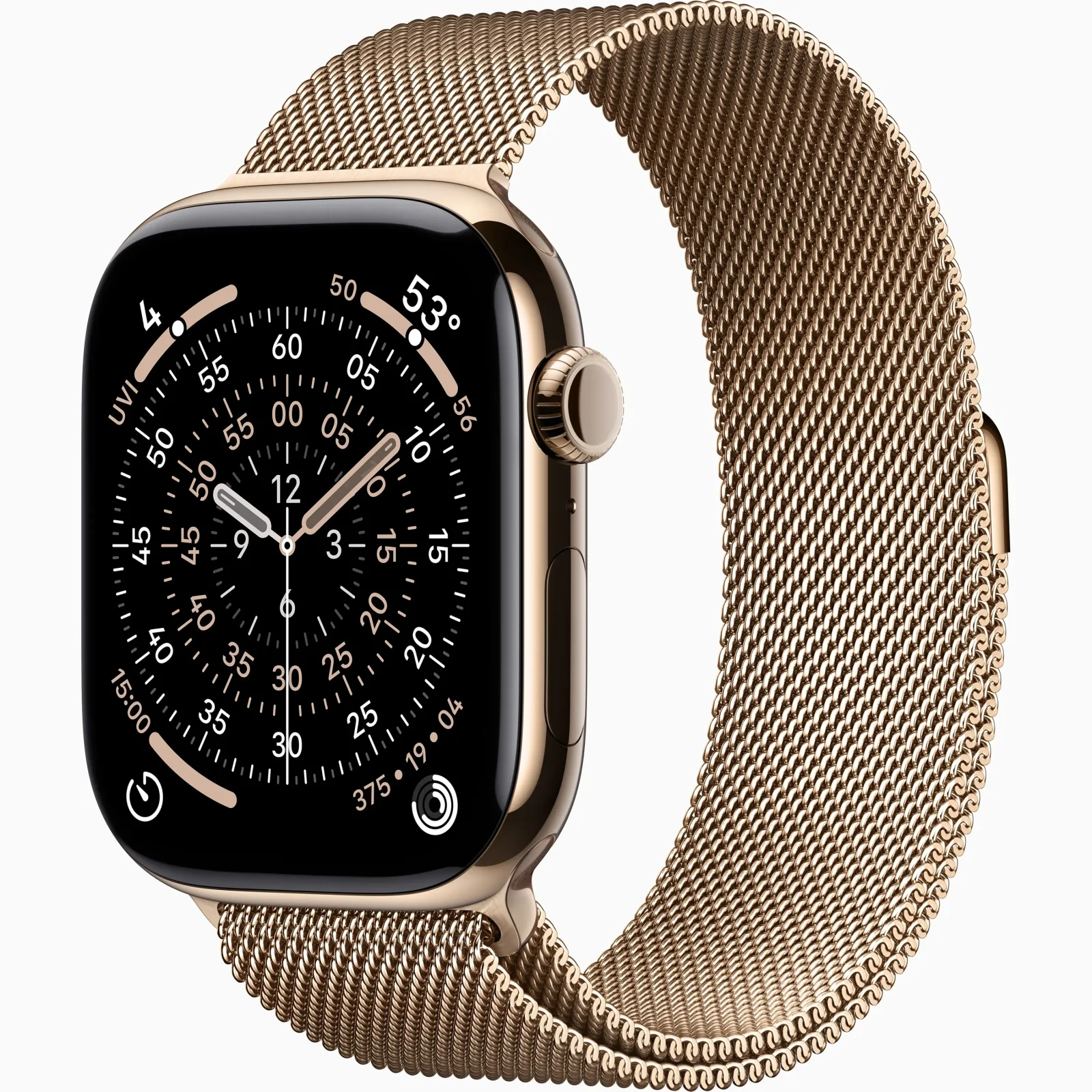 Смарт-годинник Apple Watch Series 11 GPS + Cellular 46mm Gold Titanium Case with Gold Milanese Loop M/L (MFD84)