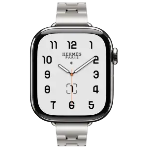Смарт-годинник Apple Watch Hermès Series 11 GPS + Cellular 42mm Silver Titanium Case with Satiné Grand H Fin Large (MF9P4+MGLV4)