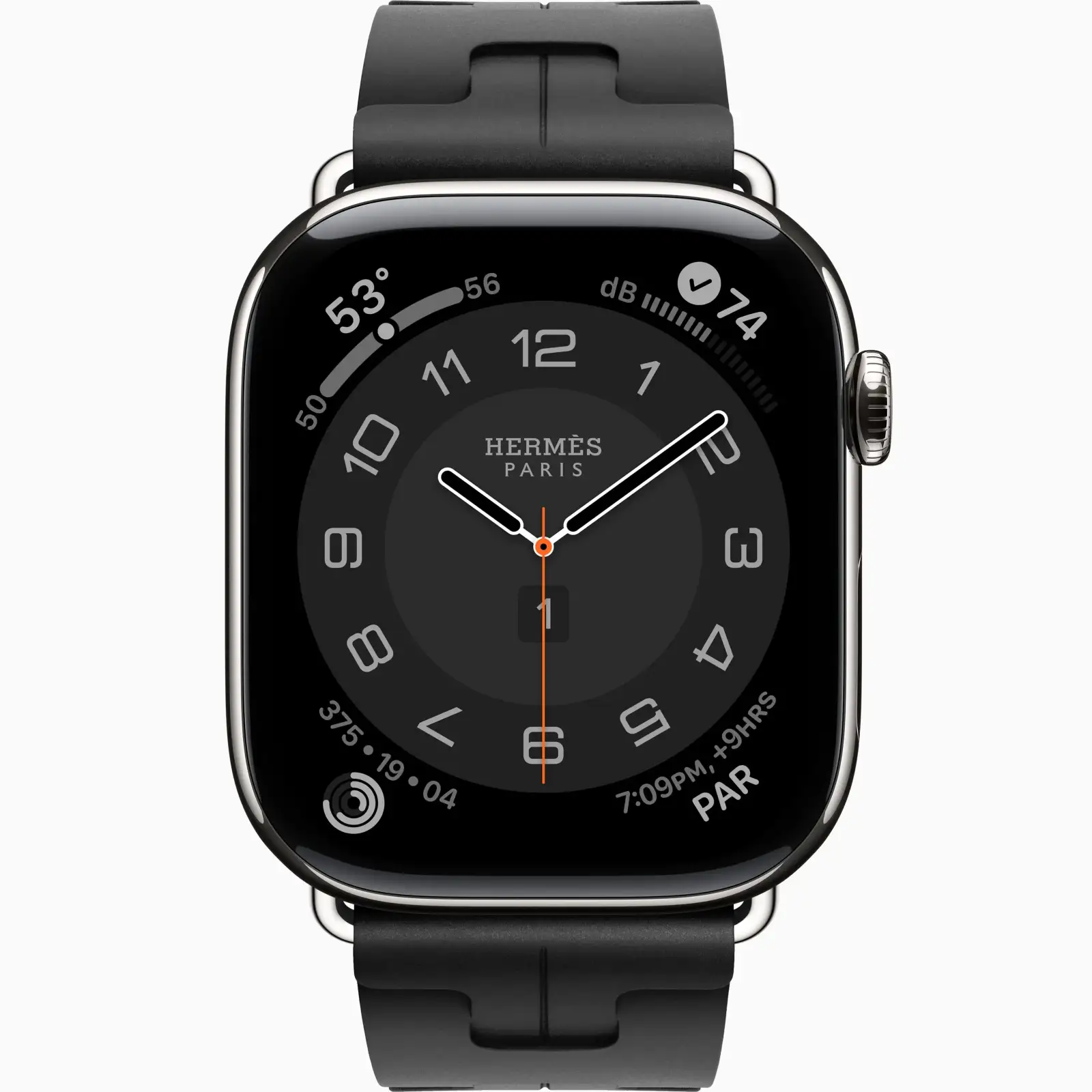 Смарт-годинник Apple Watch Hermès Series 11 GPS + Cellular 46mm Silver Titanium Case with Noir Kilim Single Tour (MFC64)