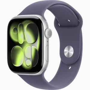 Смарт-годинник Apple Watch Series 11 GPS + Cellular 46mm Silver Aluminum Case with Purple Fog Sport Band M/L (MFCR4)