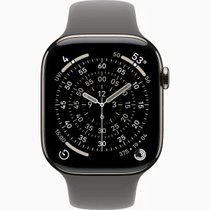 Смарт-годинник Apple Watch Series 11 GPS + Cellular 46mm Natural Titanium Case with Stone Gray Sport Band M/L (MFCX4)