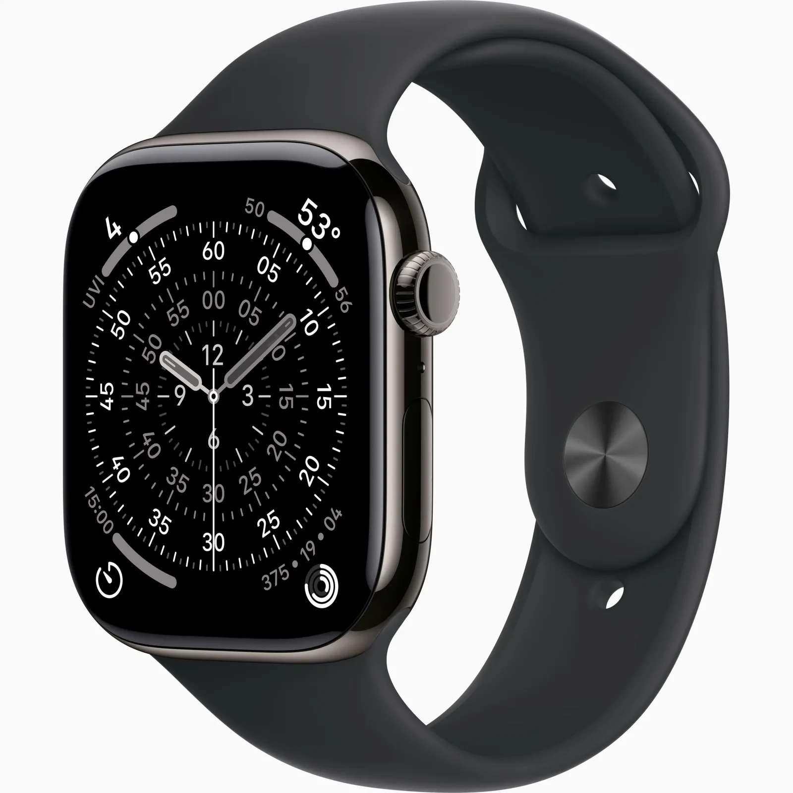 Смарт-годинник Apple Watch Series 11 GPS + Cellular 46mm Slate Titanium Case with Black Sport Band M/L (MFD24)