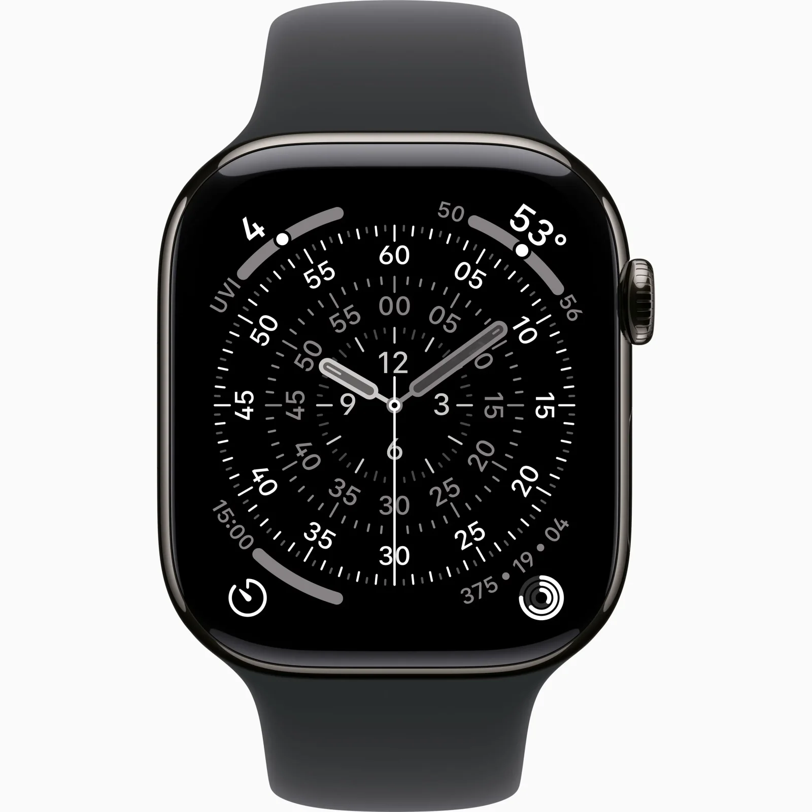 Смарт-годинник Apple Watch Series 11 GPS + Cellular 46mm Slate Titanium Case with Black Sport Band M/L (MFD24)