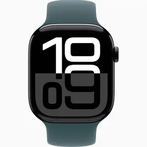 Смарт-годинник Apple Watch Series 10 GPS + Cellular 46mm Jet Black Aluminum Case with Lake Green Solo Loop Size 7 (MWX13, MY923)