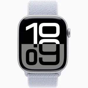 Смарт-часы Apple Watch Series 10 GPS + Cellular 46mm Silver Aluminum Case with Blue Cloud Sport Loop (MWY23)