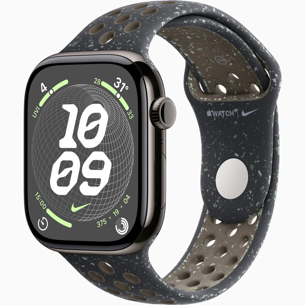 Смарт-годинник Apple Watch Series 10 GPS + Cellular 42mm Slate Titanium Case with Midnight Sky Nike Sport Band S/M (MX0M3, MYJP3)