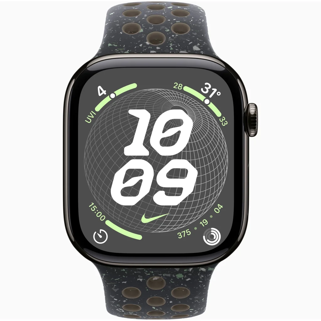 Смарт-годинник Apple Watch Series 10 GPS + Cellular 42mm Slate Titanium Case with Midnight Sky Nike Sport Band S/M (MX0M3, MYJP3)
