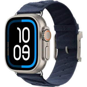 Смарт-часы Apple Watch Hermès Ultra 2 2024 GPS + Cellular 49mm Natural Titanium Case with Bleu Nuit En Mer (MX773+MXJA3)