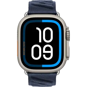 Смарт-часы Apple Watch Hermès Ultra 2 2024 GPS + Cellular 49mm Natural Titanium Case with Bleu Nuit En Mer (MX773+MXJA3)