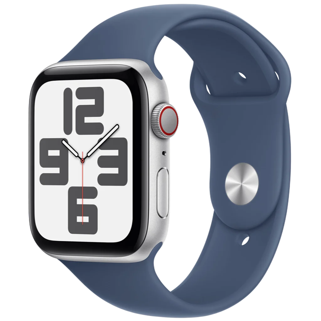 Смарт-годинник Apple Watch SE 2 GPS + Cellular 40mm Silver Aluminum Case with Denim Sport Band S/M (MXFV3-MXGF3)