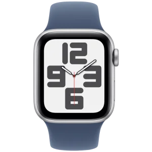 Смарт-годинник Apple Watch SE 2 GPS + Cellular 44mm Silver Aluminum Case with Denim Sport Band M/L (MXG53)