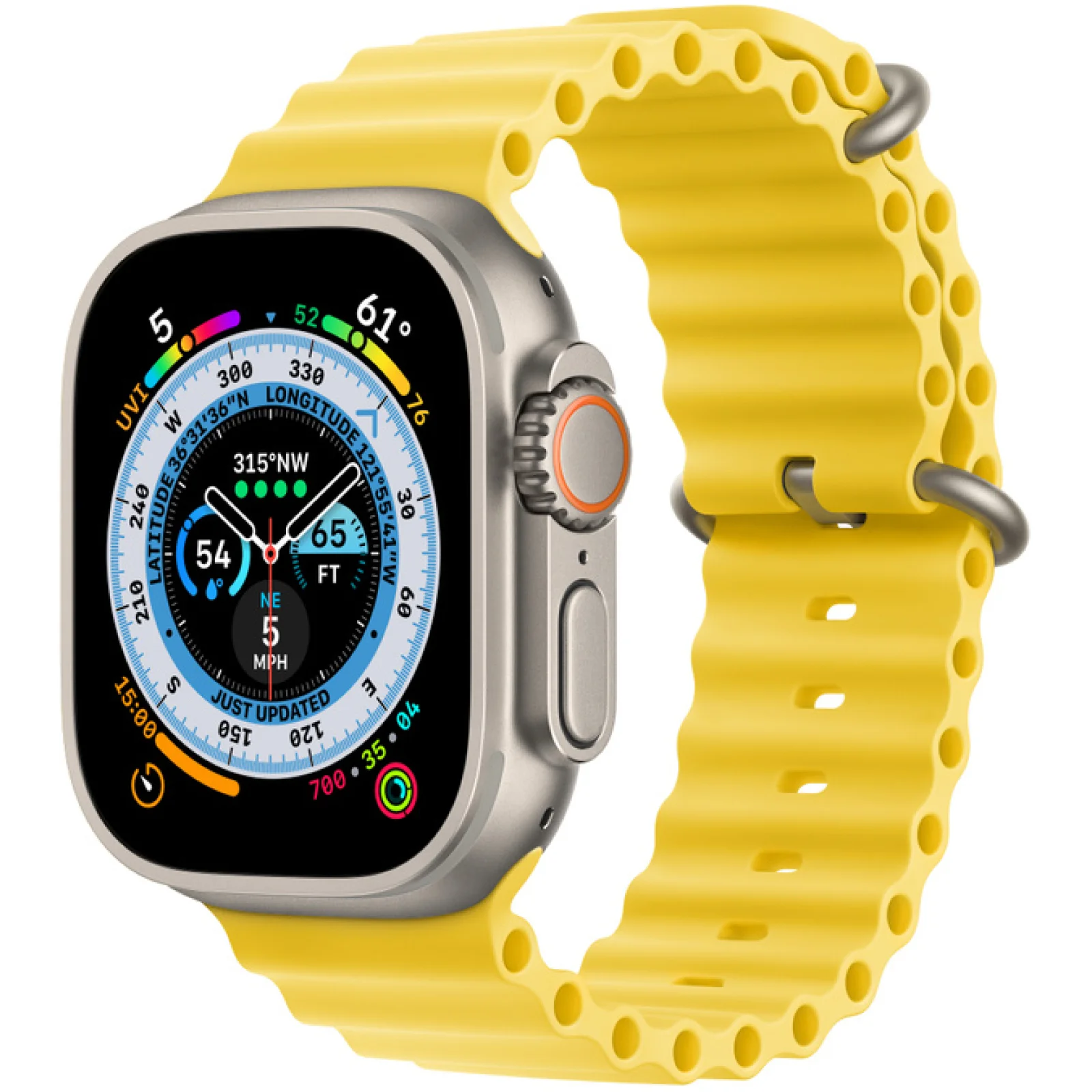 Смарт-годинник Apple Watch Ultra GPS + Cellular 49mm Titanium Case with Yellow Ocean Band (MNH93/MNHG3)