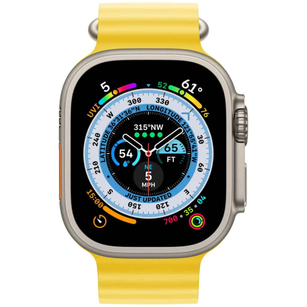 Смарт-часы Apple Watch Ultra GPS + Cellular 49mm Titanium Case with Yellow Ocean Band (MNH93/MNHG3)