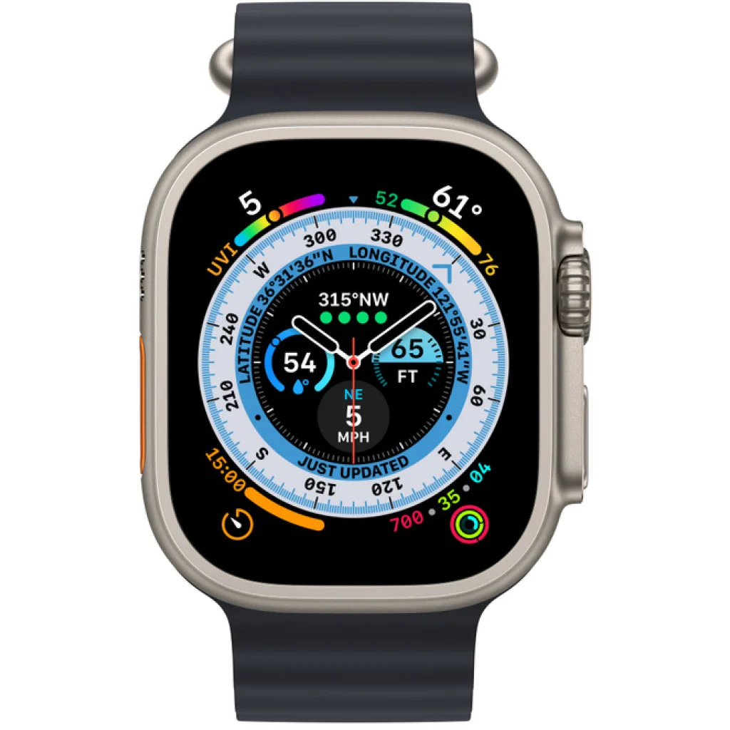 Смарт-часы Apple Watch Ultra GPS + Cellular 49mm Titanium Case with Midnight Ocean Band (MQET3/MQFK3)