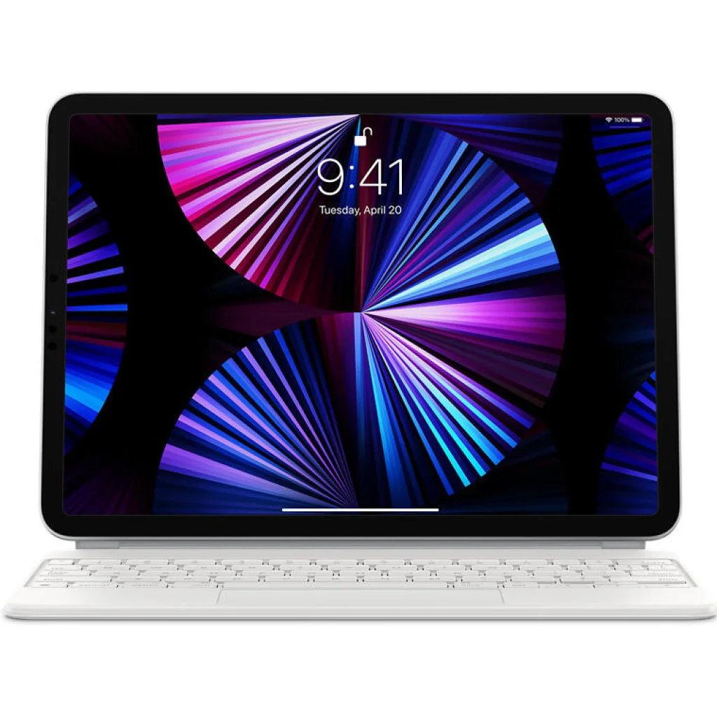 Чохол-клавіатура Apple iPad Pro 11 2021, iPad Air 10.9 2020, iPad Air 11 2024 Magic Keyboard White MJQJ3 (Англійська розкладка + Гравірування)