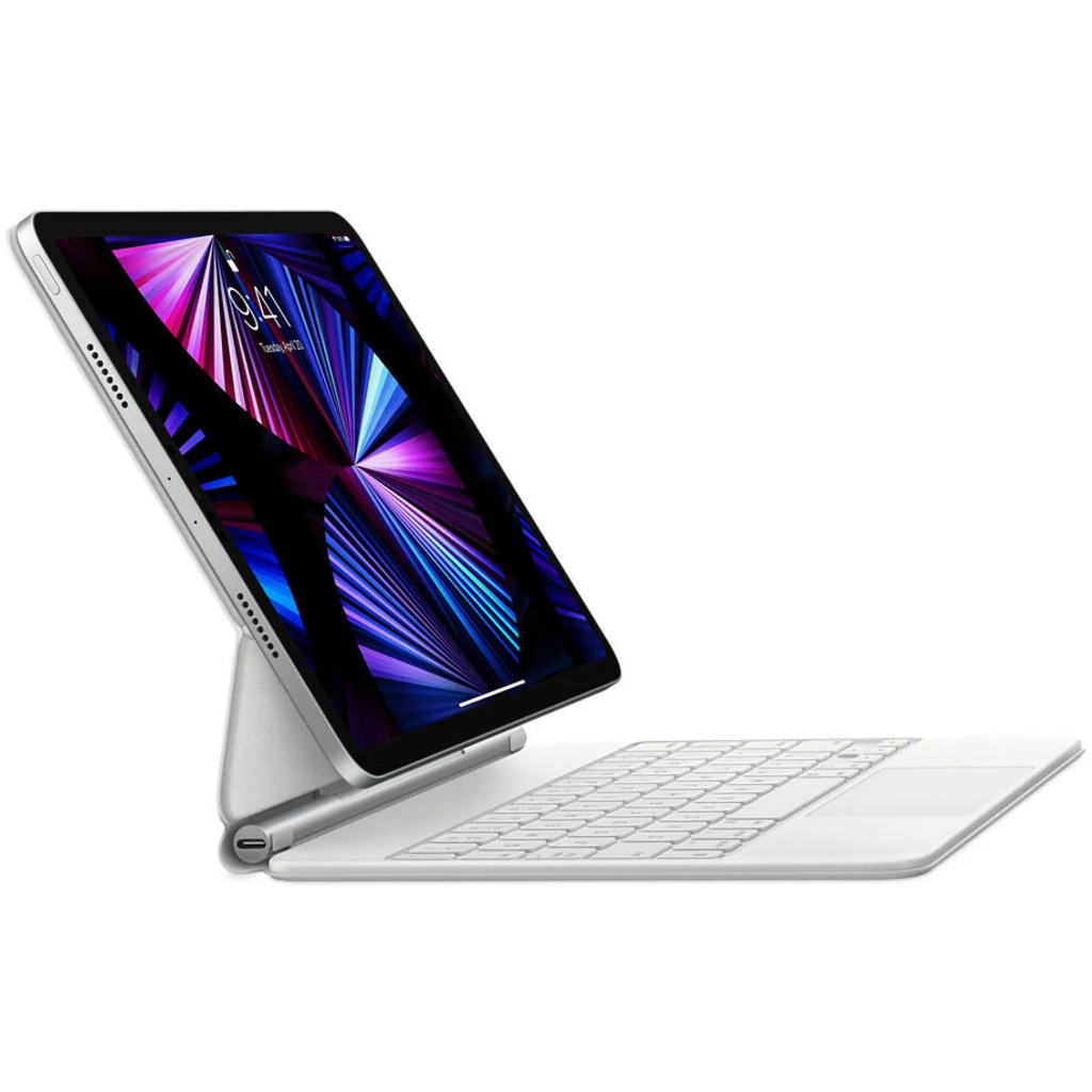 Чохол-клавіатура Apple iPad Pro 11 2021, iPad Air 10.9 2020, iPad Air 11 2024 Magic Keyboard White MJQJ3 (Англійська розкладка + Гравірування)