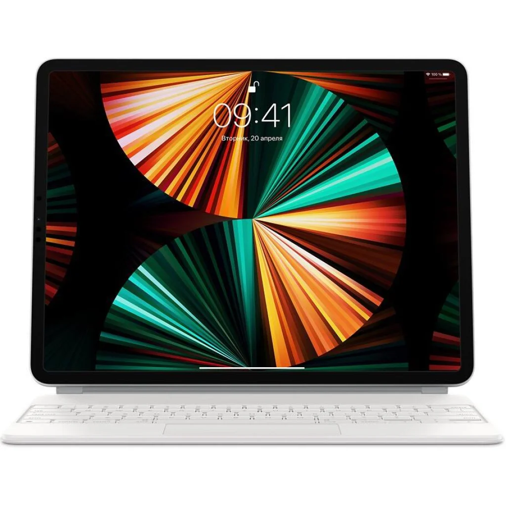 Чехол-клавиатура Apple iPad Pro 12.9 2021 Magic Keyboard White MJQL3 (Английская раскладка + Гравировка)