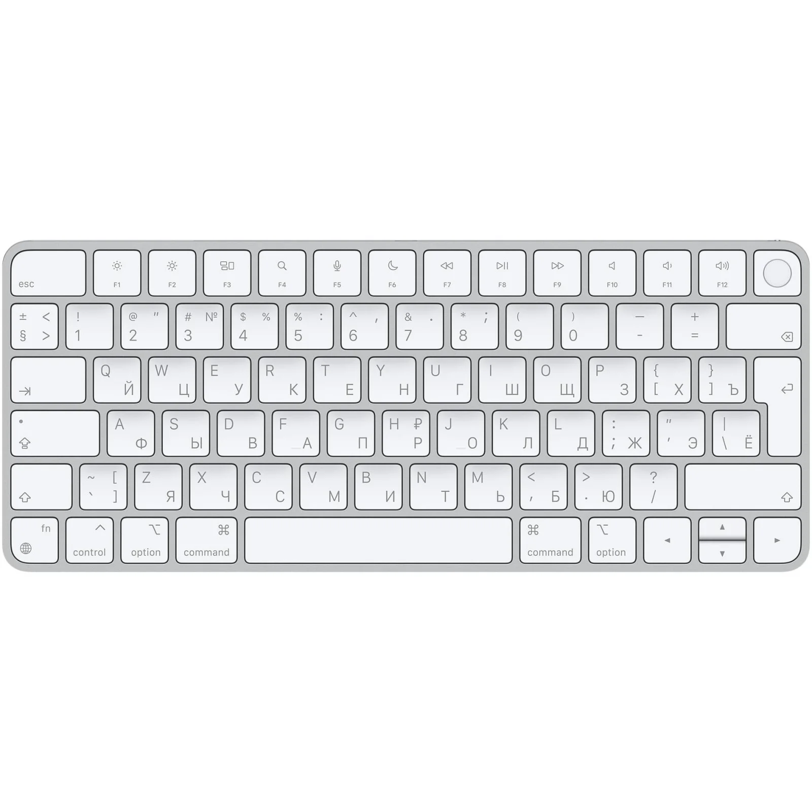 Бездротова клавіатура Apple Magic Keyboard with Touch ID для Mac Мodels with Apple Silicon (MK293RS/A) (російська розкладка)