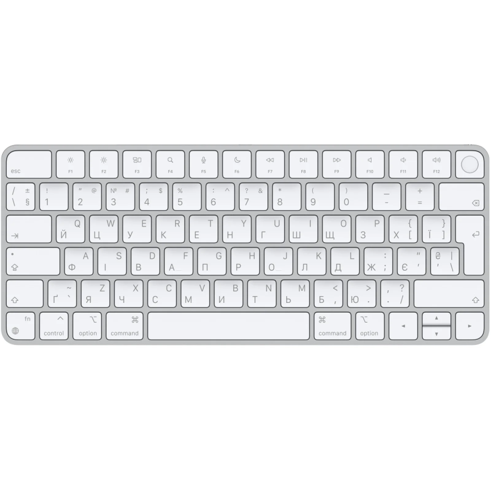 Бездротова клавіатура Apple Magic Keyboard with Touch ID для Mac Мodels with Apple Silicon (MK293UA/A) (українська розкладка) UA