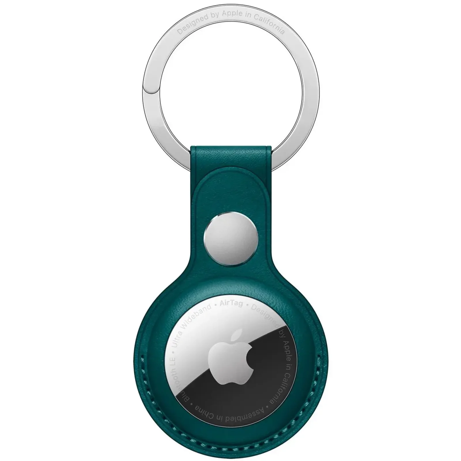 Чохол для пошукового брелка Apple AirTag Leather Key Ring Forest Green (MM073)