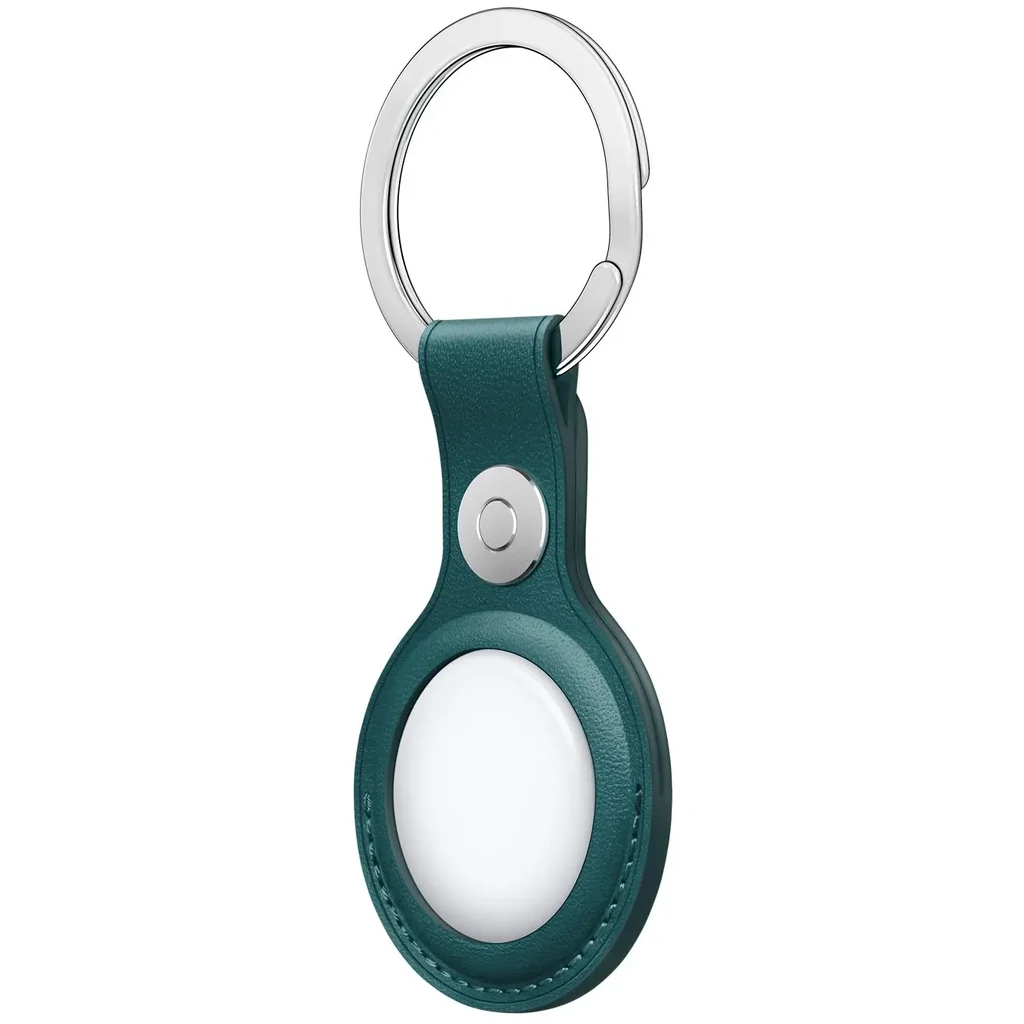 Чохол для пошукового брелка Apple AirTag Leather Key Ring Forest Green (MM073)