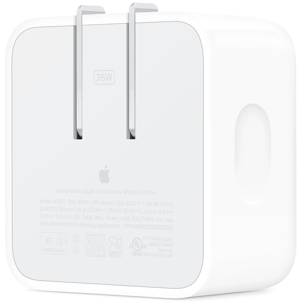 Мережевий зарядний пристрій Apple 35W Dual USB-C Port Compact Power Adapter US Plug (MNWM3)