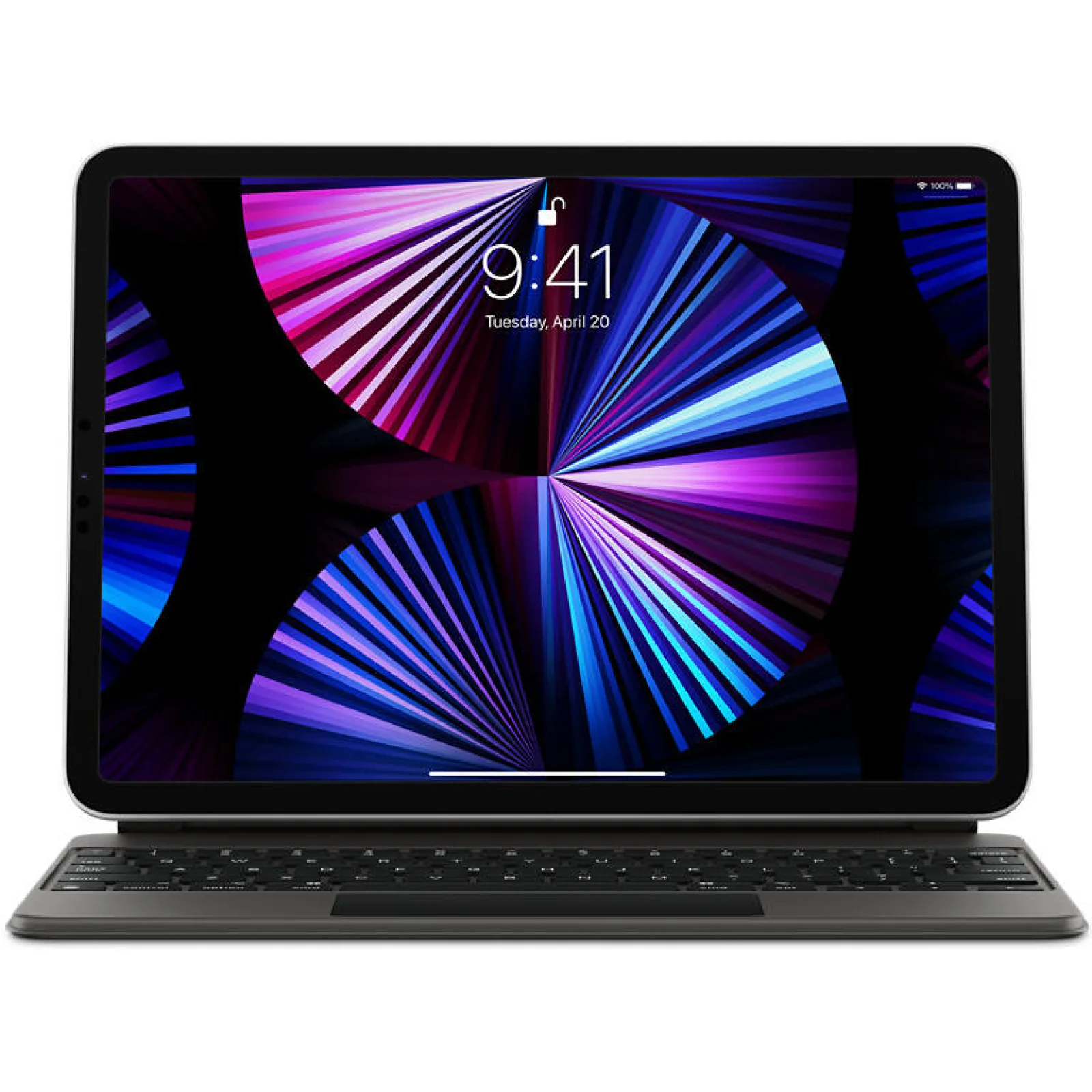 Чехол-клавиатура Apple iPad Pro 11 2021, iPad Air 10.9 2020, iPad Air 11 2024 Magic Keyboard Black MXQT2 (Английская раскладка + Гравировка)