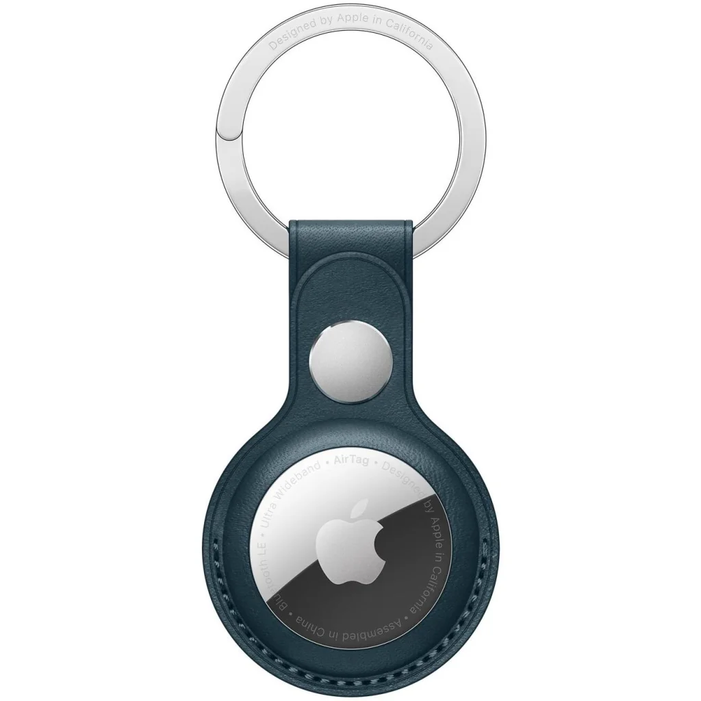 Чохол для пошукового брелка Apple AirTag Leather Key Ring Baltic Blue (MHJ23)