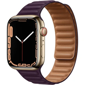 Ремінець Apple Dark Cherry Leather Link M/L для Apple Watch 44mm, 45mm (ML7X3)
