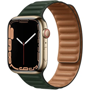 Ремінець Apple Sequoia Green Leather Link M/L для Apple Watch 38mm, 40mm, 41mm (ML7Q3)