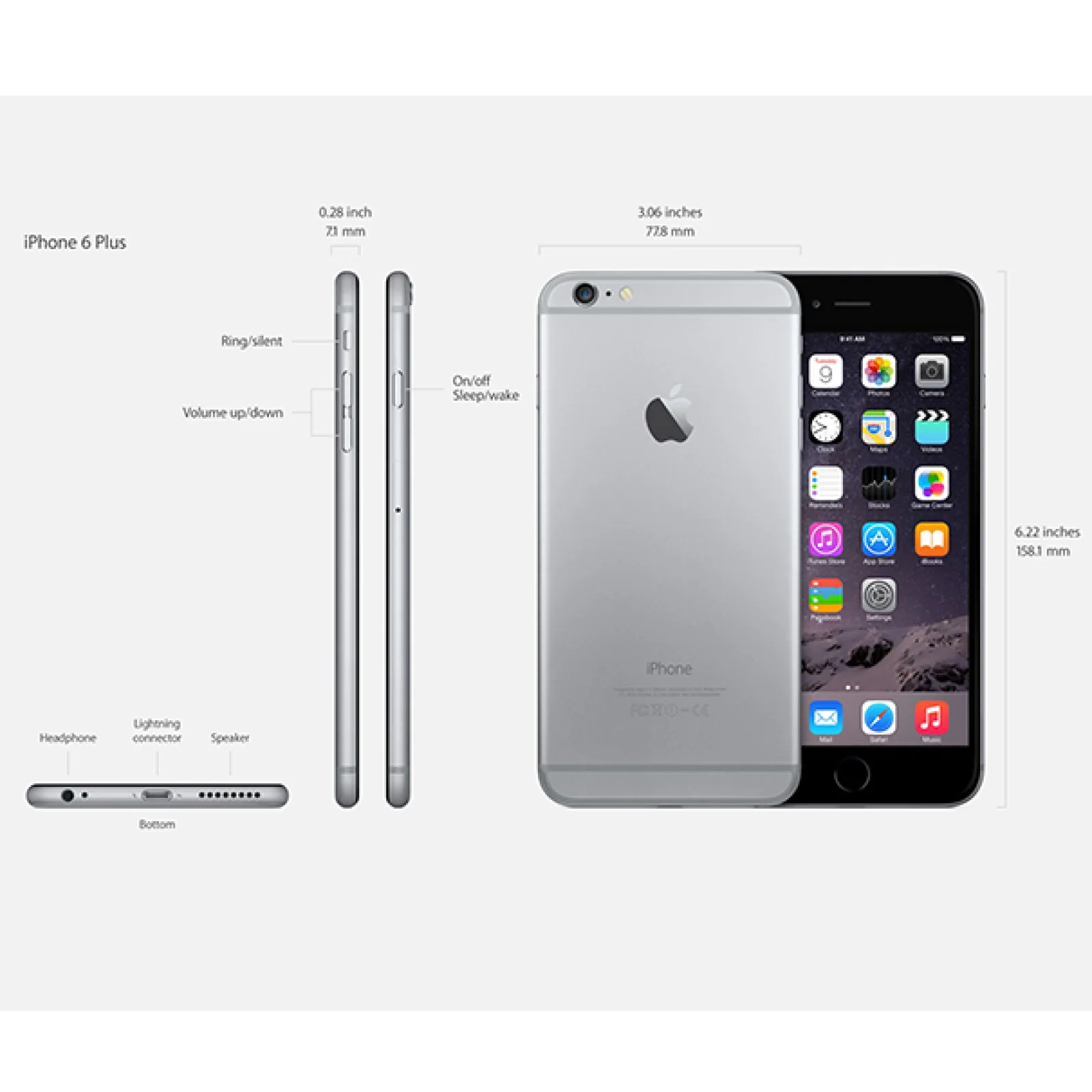 Смартфон Apple iPhone 6 Plus 16Gb Space Gray