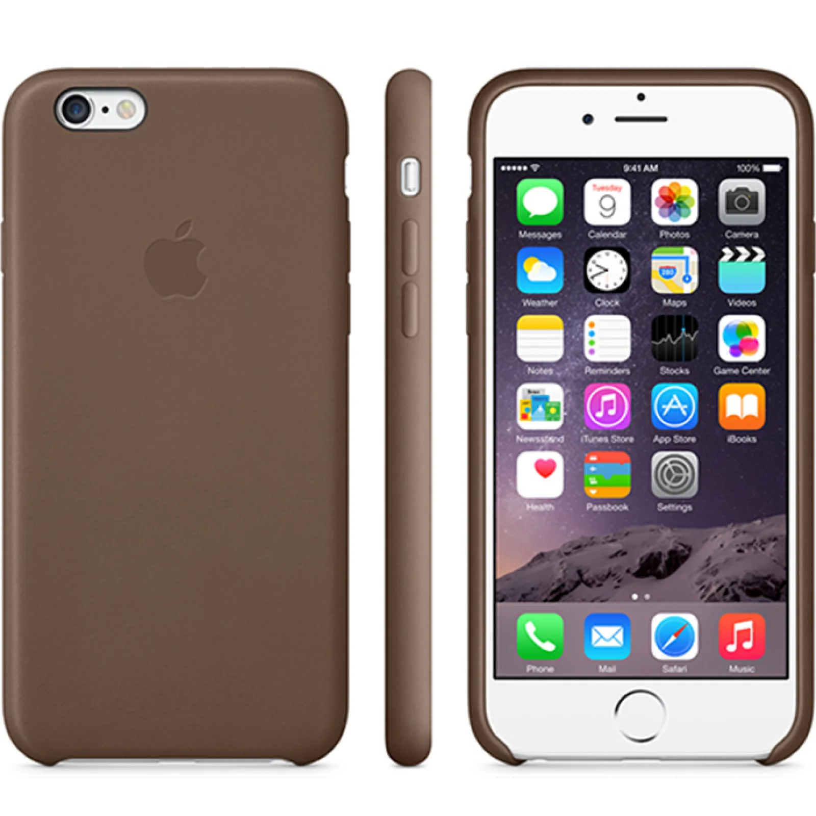 Чехол Apple Leather Case Olive Brown для iPhone 6 Plus (MGQR2)