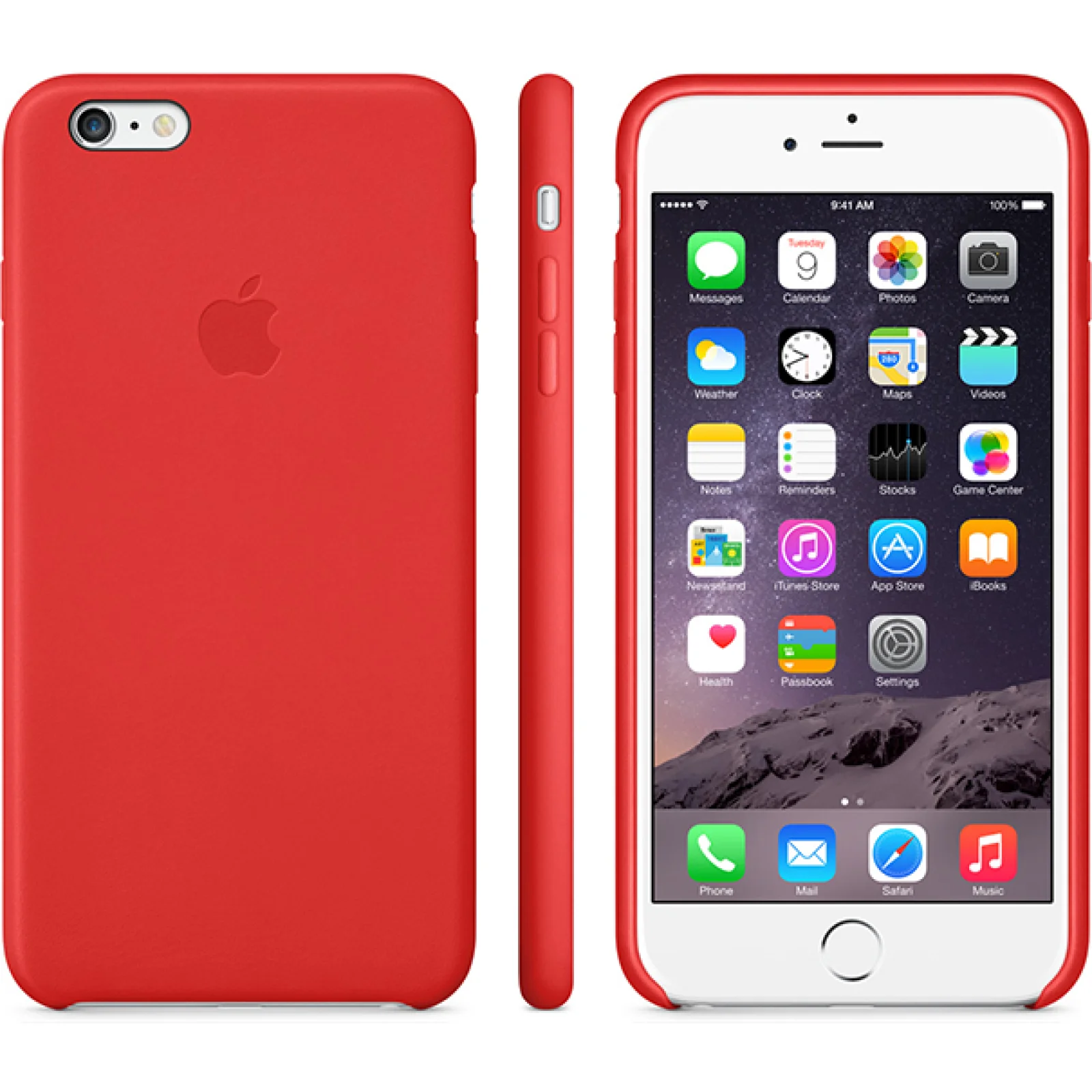 Чехол Apple Leather Case Red для iPhone 6 Plus (MGQY2)