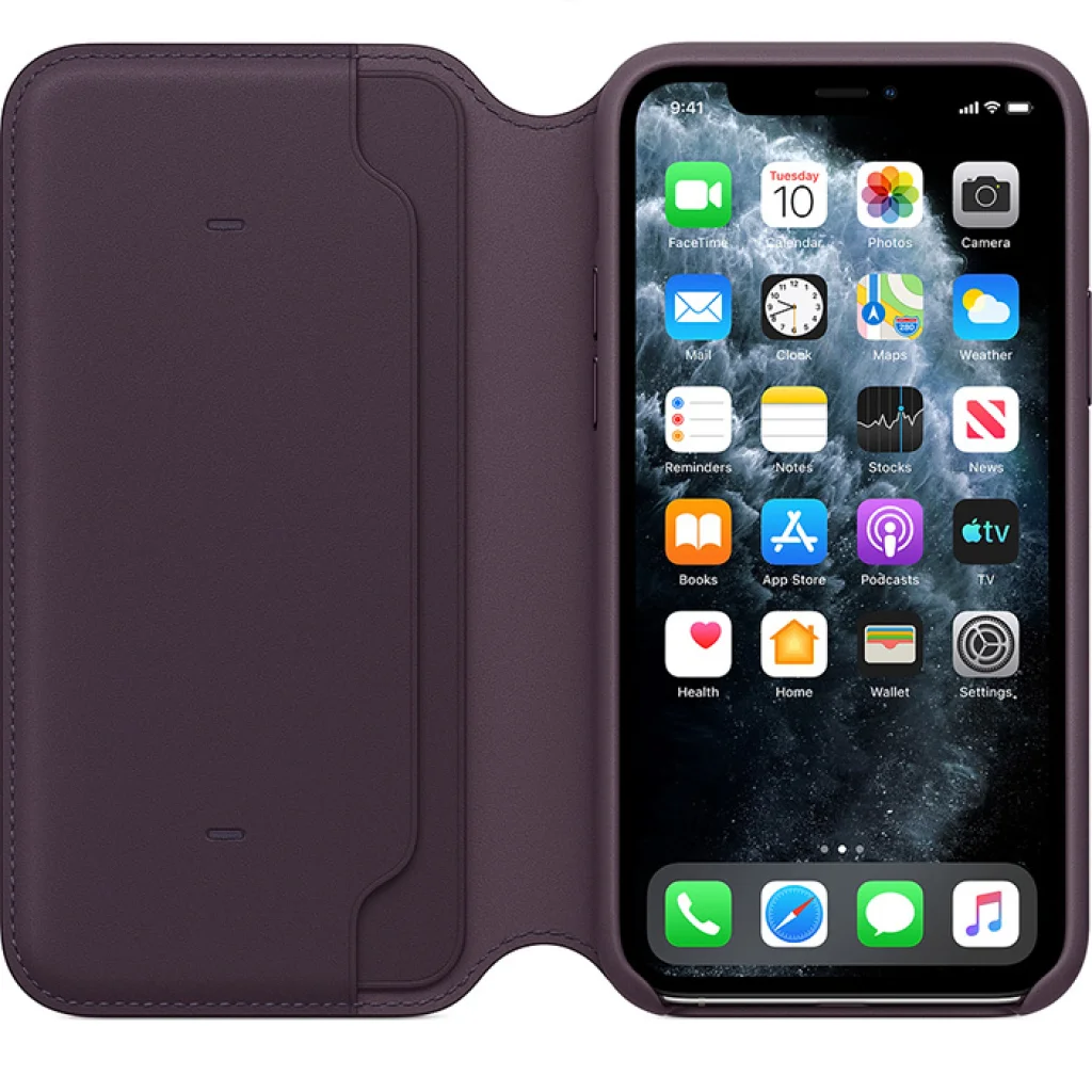 Чехол Apple iPhone 11 Pro Max Leather Folio Aubergine