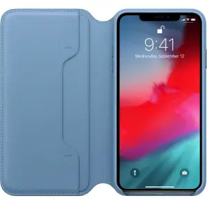 Цвет: Голубой - Чехол Apple iPhone XS Max Leather Folio Cape Cod Blue (MRX52)