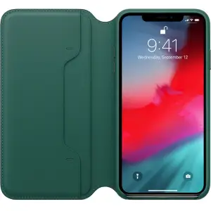Цвет: Зеленый - Чехол Apple iPhone XS Max Leather Folio Forest Green (MRX42)