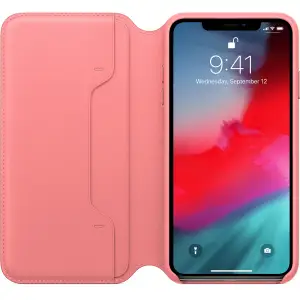 Цвет: Розовый - Чехол Apple iPhone XS Max Leather Folio Peony Pink (MRX62)