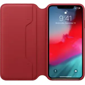 Цвет: Красный - Чехол Apple iPhone XS Max Leather Folio Product Red (MRX32)