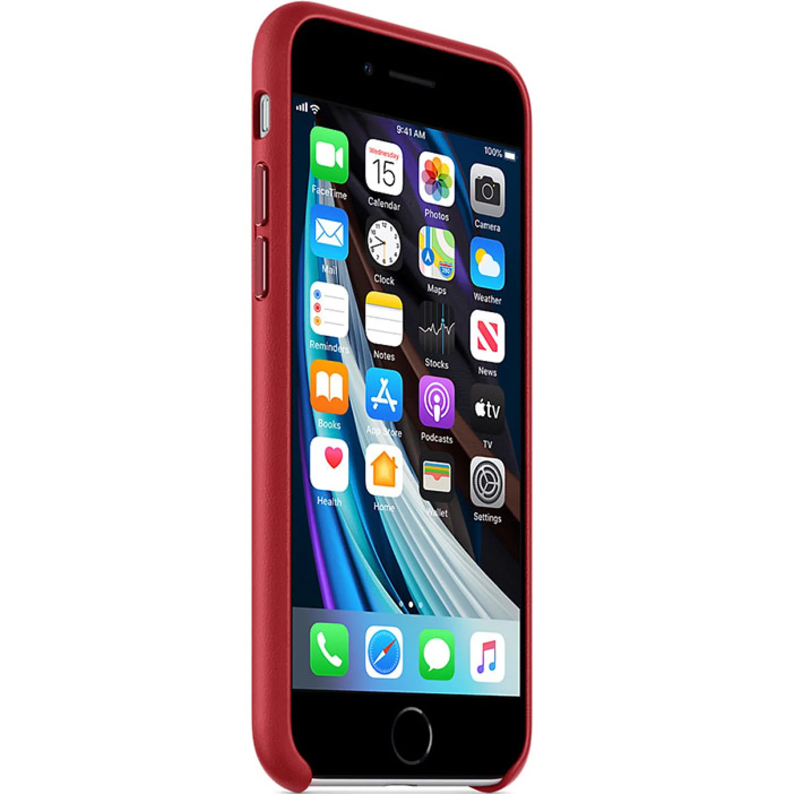Чехол Apple iPhone SE 2020 Leather Case Product Red