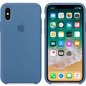 Цвет: Голубой - Чехол Apple iPhone X Silicone Case Denim Blue MRG22