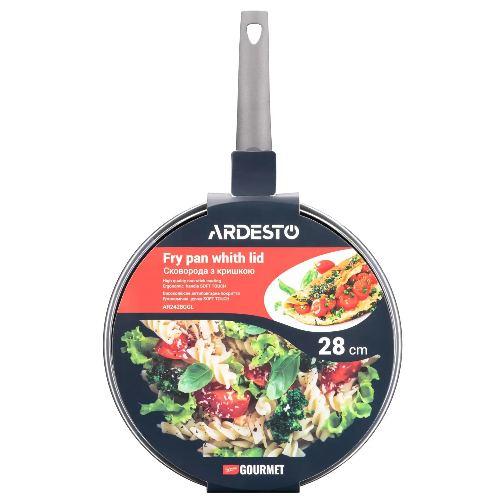 Сковорода Ardesto Gemini Gourmet Apulia 28см з кришкою (AR2428GGL) UA